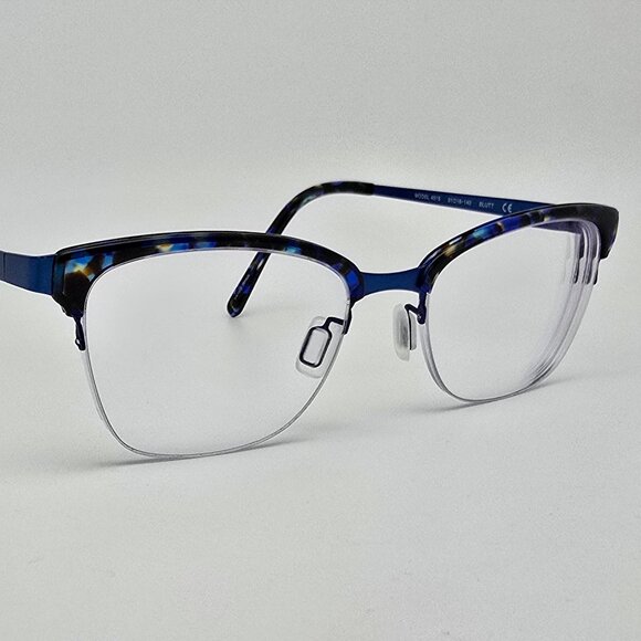 Modo 4515 Blue Tortoise Titanium Semi-Rimless Eyeglasses Frame Japan 51-18-140 - Picture 6 of 13